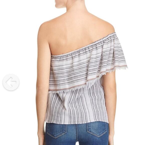 NWT Bailey 44 Striped One Shoulder Top Sz M - Picture 1 of 12